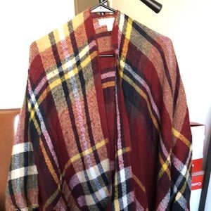 Plaid Open Sweater